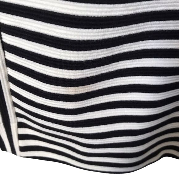 Joe Fresh Dress Size SP Black White Multi Striped Sleeveless Pencil Sheath - Picture 4 of 13